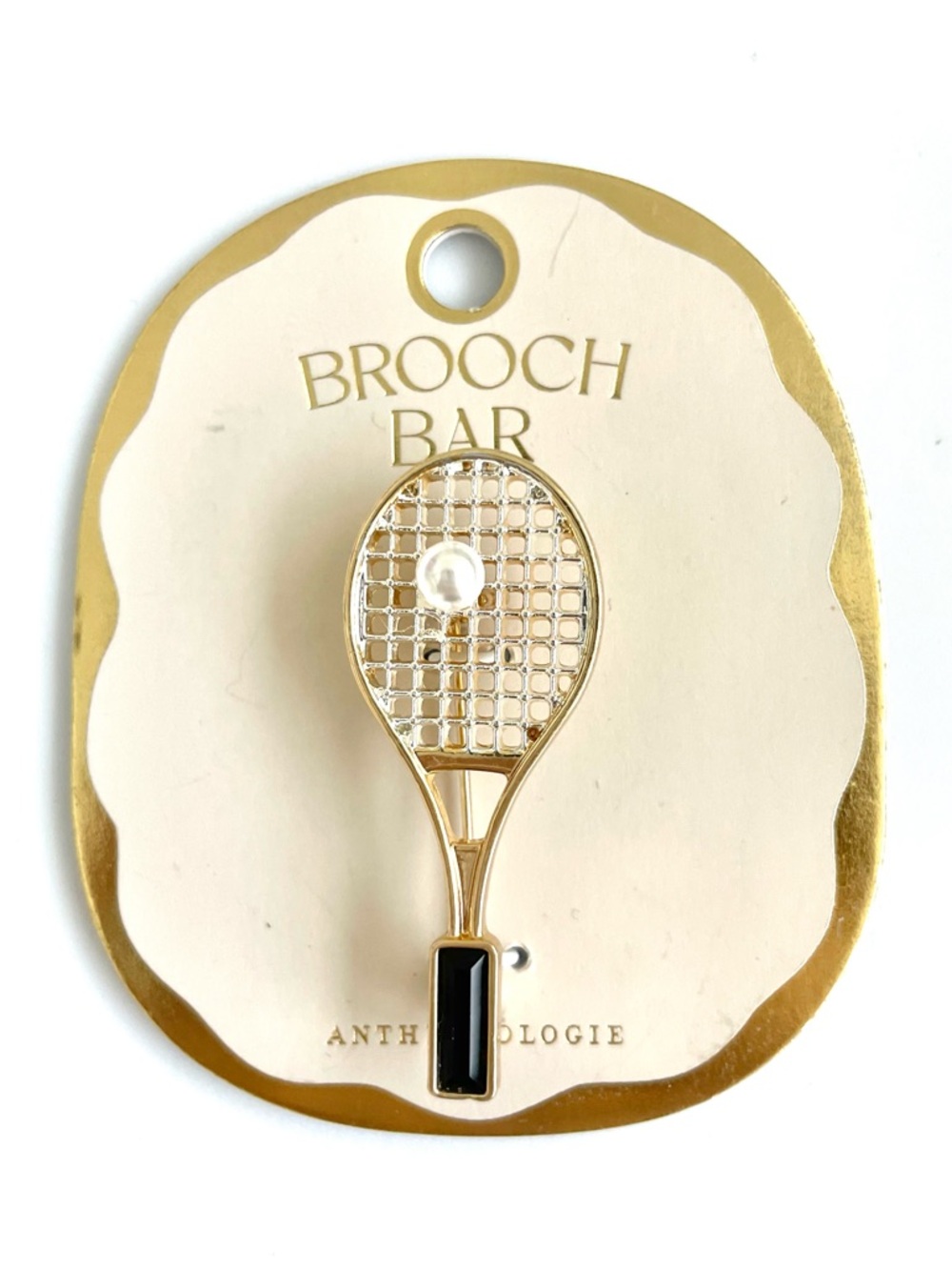 Anthropologie brooch bar tennis racquet brooch